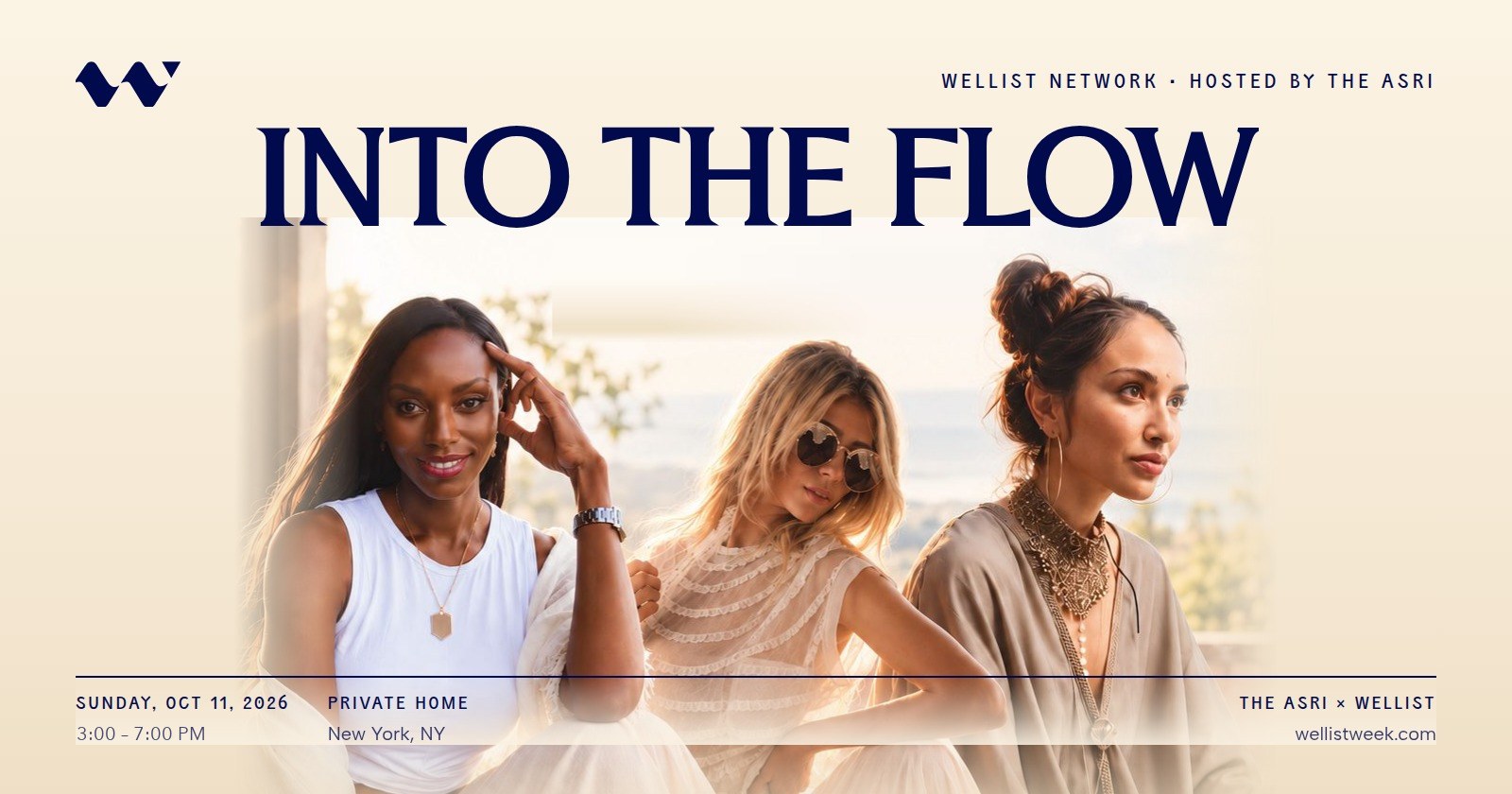 Into the Flow, Wellist Network hosted by The ASRI, Sunday October 11, 2026, New York
